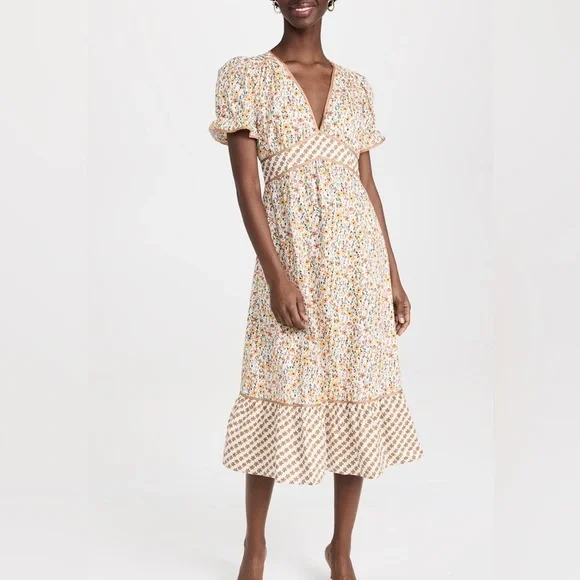 Lost & Wander Spring Sunrise Midi Dress NWT - Picture 2 of 16